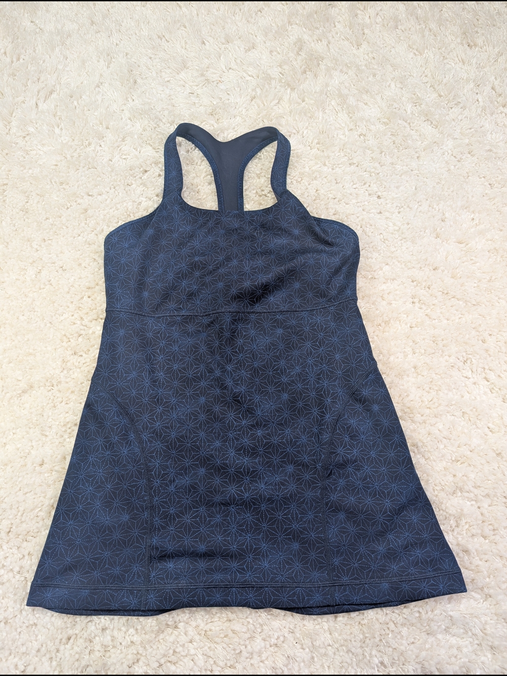lululemon athletica Navy Blue Racerback Tank with Geometric Print